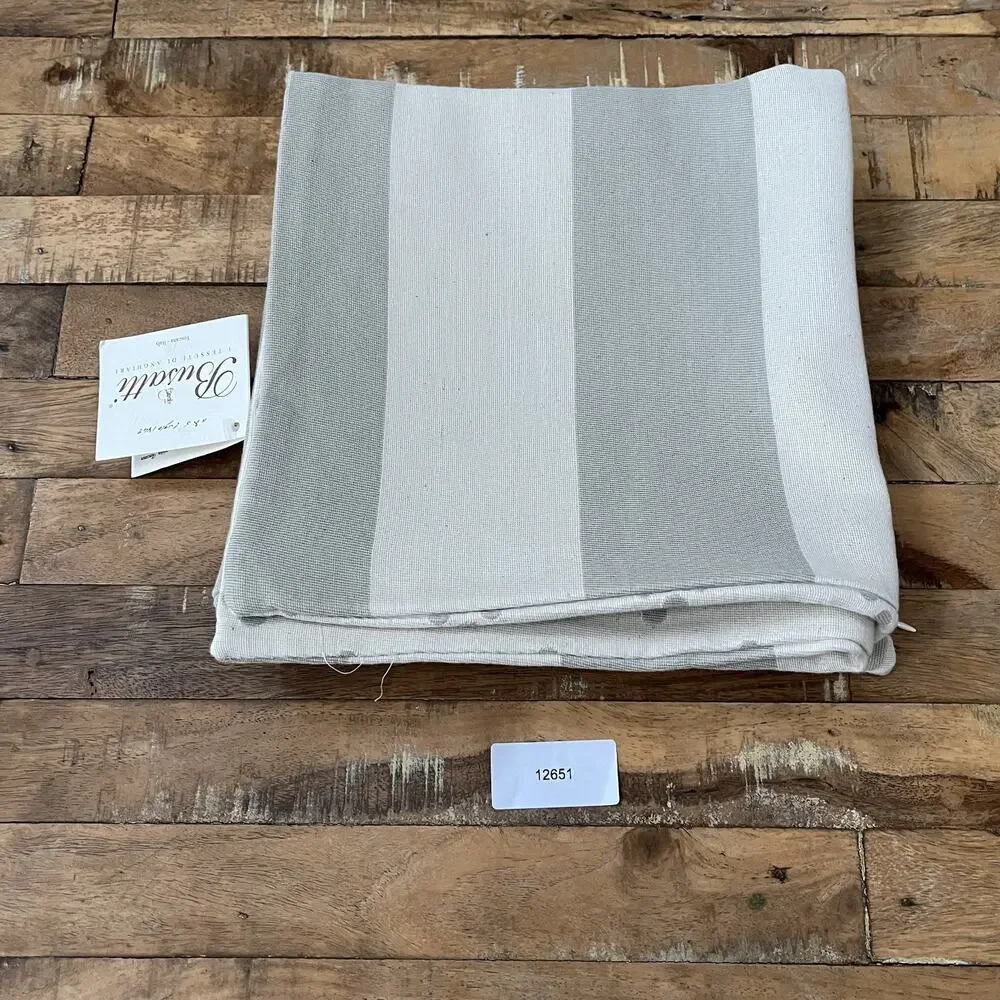 Busatti Cotton Square Pillow Covers (2) Gray & Ivory Striped Dot Pattern NWT